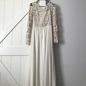 Lace Off-White Maxi Dress